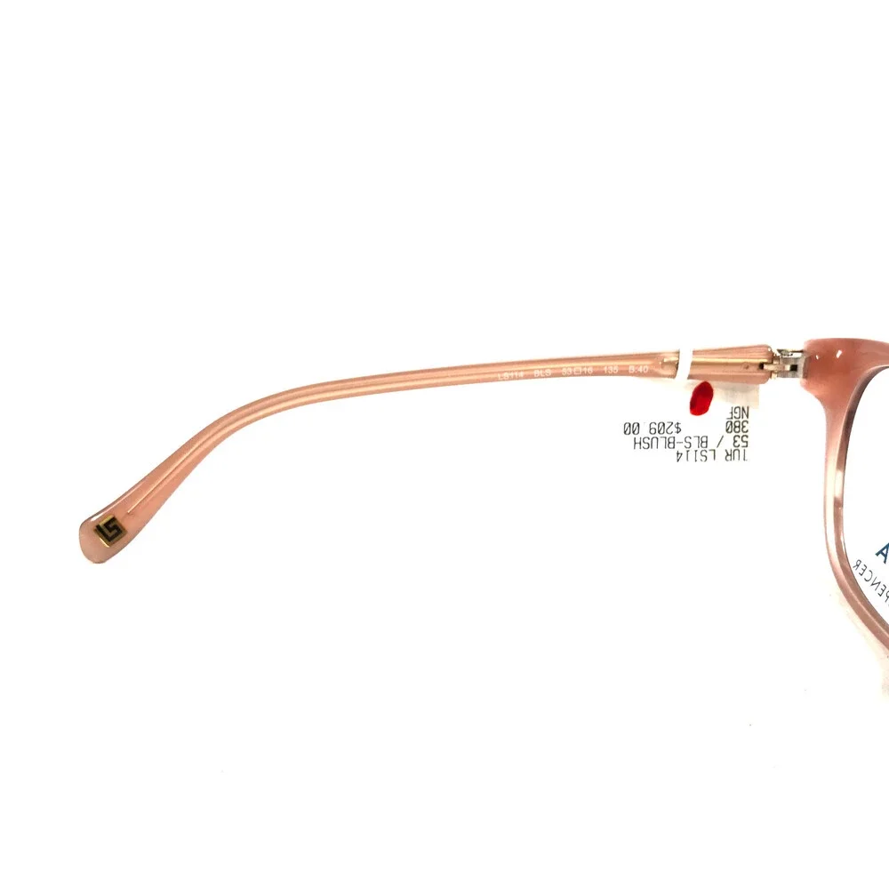 Tura by Lara Spencer Eyeglasses Frames LS114 BLS Blush Pink Brown Horn 53-16-135